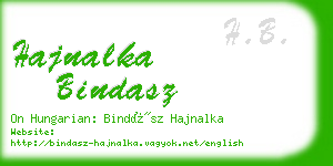 hajnalka bindasz business card